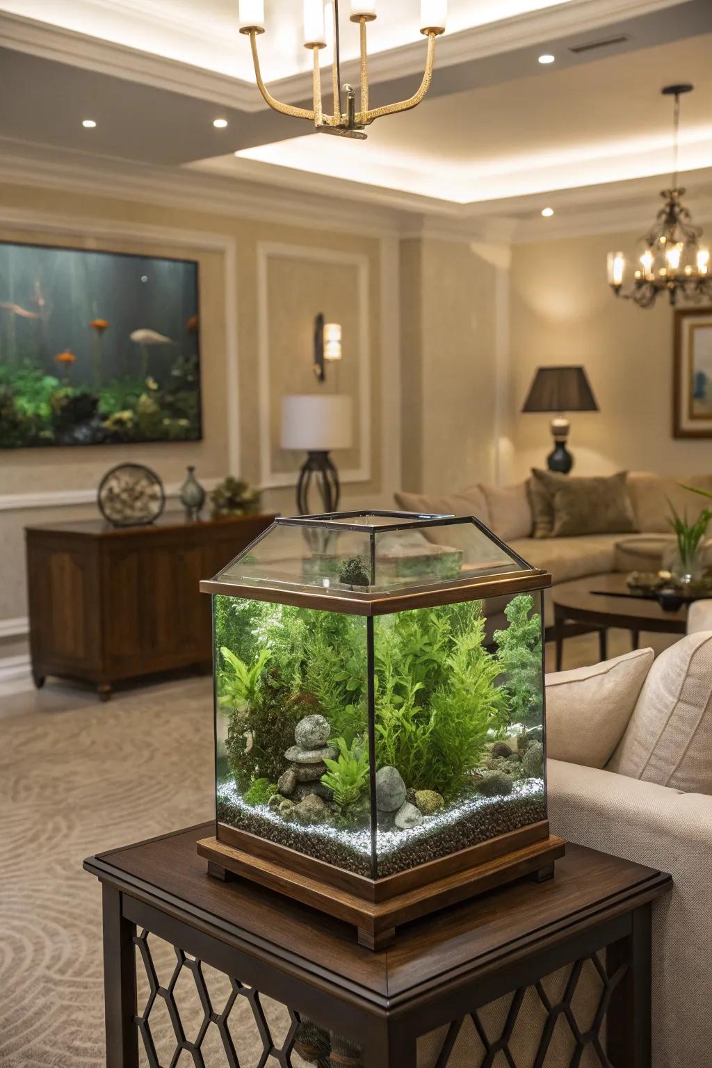 Transform your hexagonal enclosure into a teeming, verdant haven.