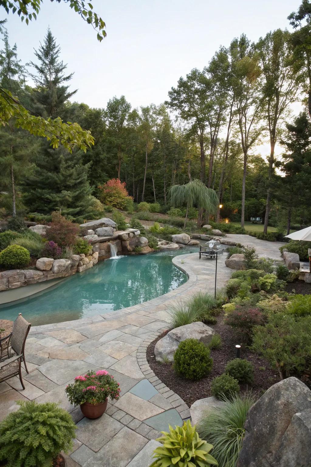 A tranquil pool design that harmonizes with nature.