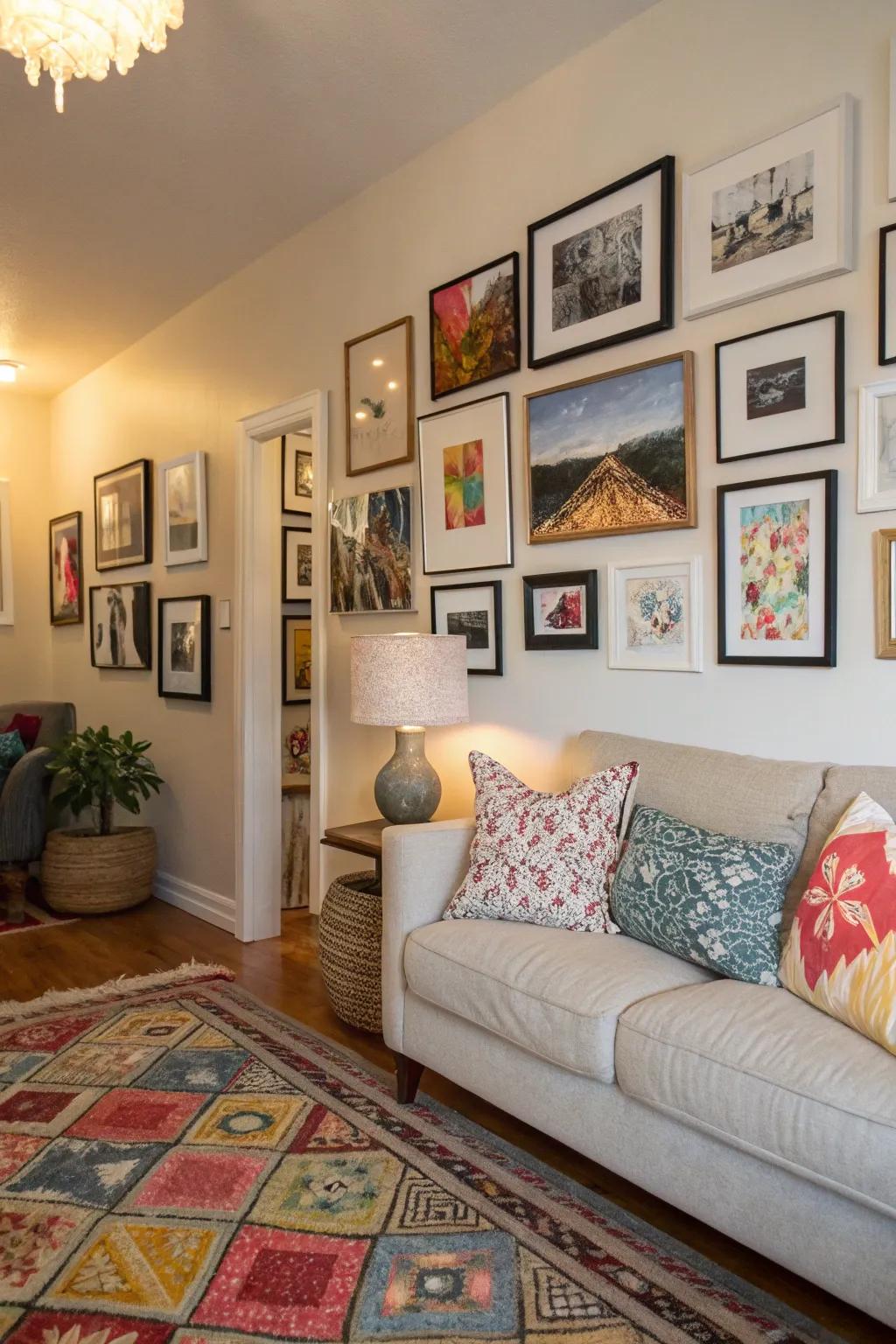 Infuse personality into your living space with a captivating gallery wall.