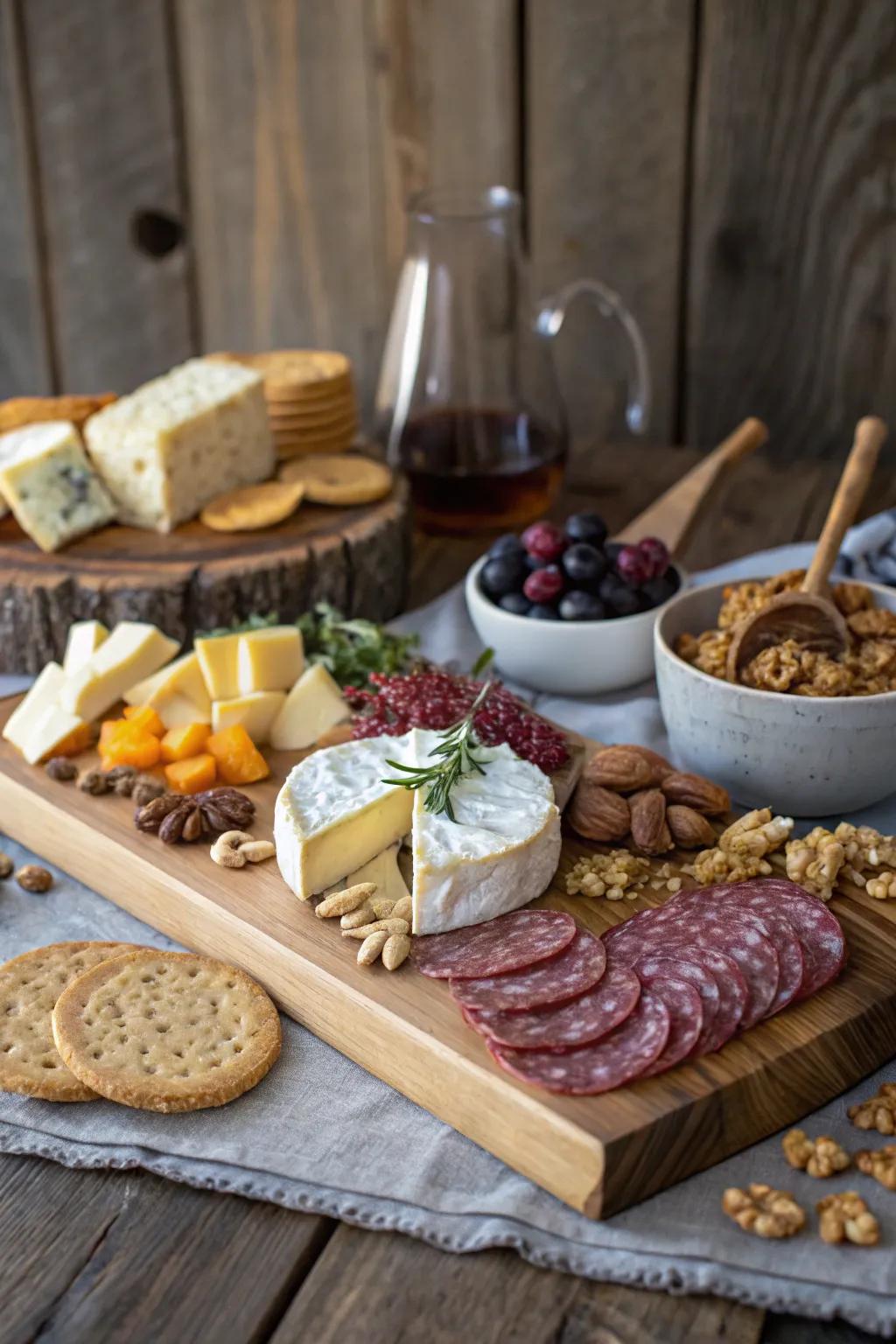 A classic cheese and charcuterie spread perfect for any brunch.