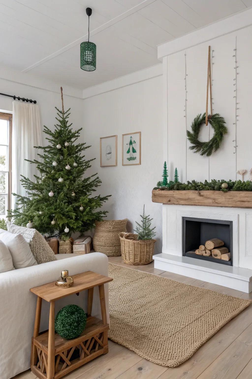 Nordic minimalism with a touch of Christmas elegance.