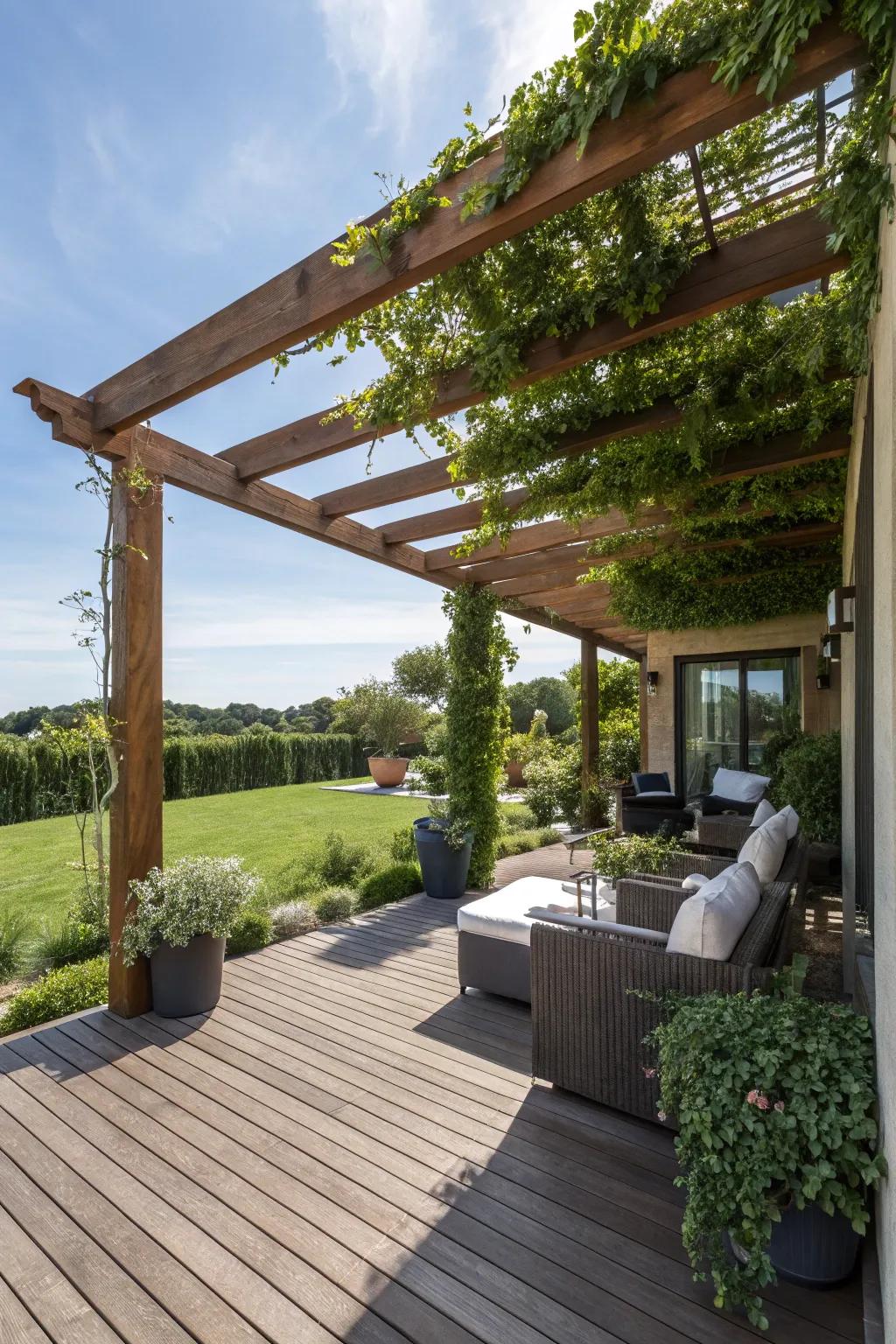 Pergolas are an ideal balance of beauty and shade, fitting perfectly into any deck design.