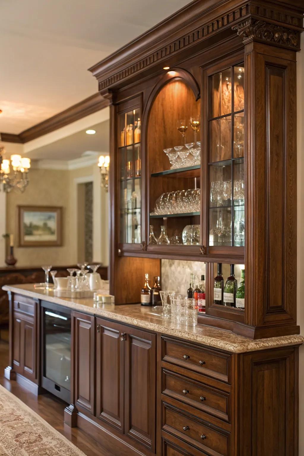 A classic home bar radiating timeless elegance.