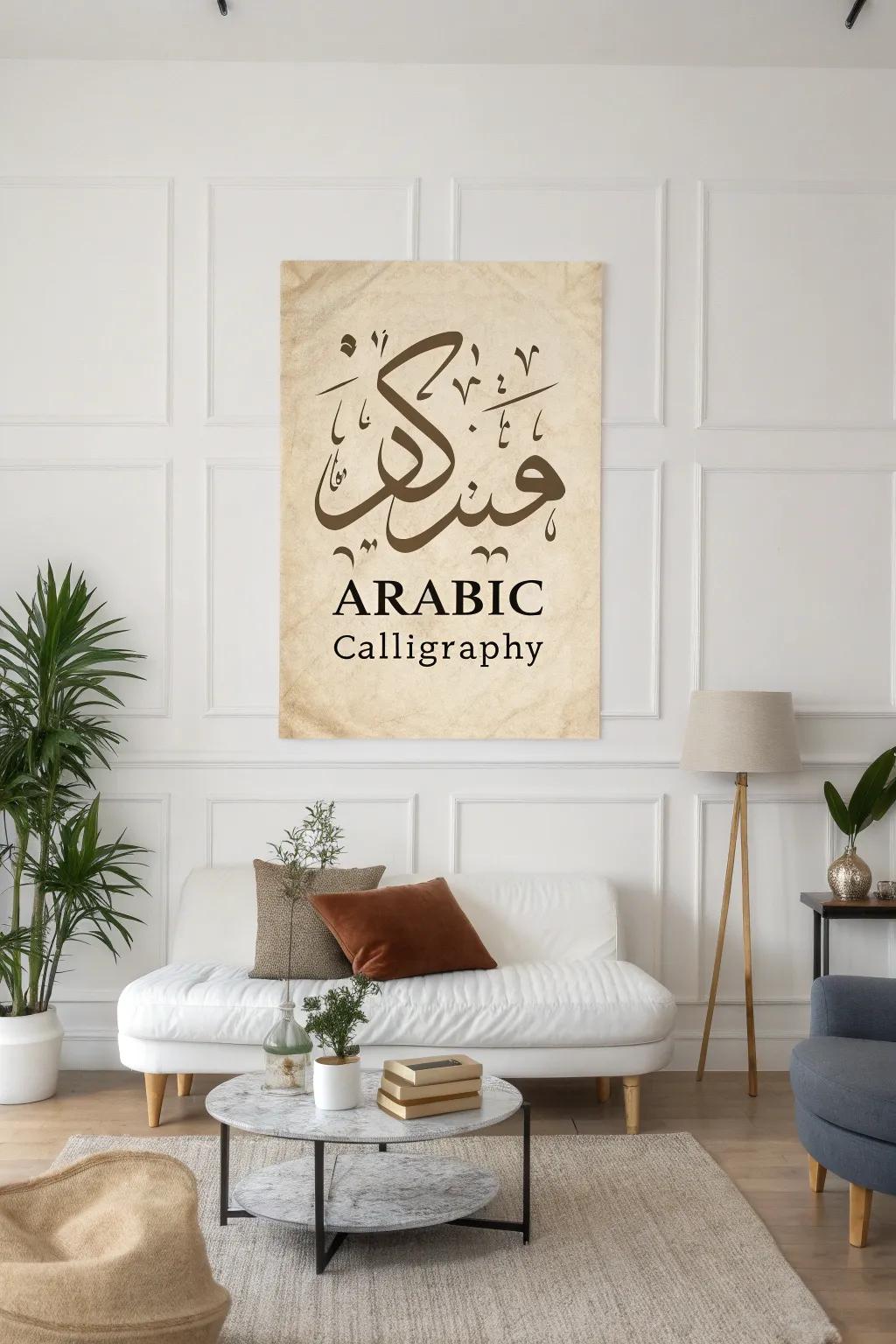 Arabic calligraphy art brings a subtle yet deep accent to any room.