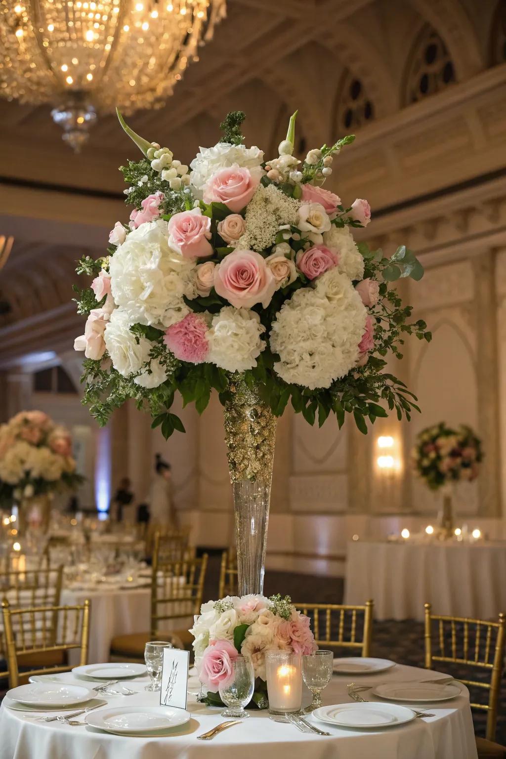 Abundant floral design generates a romantic mood