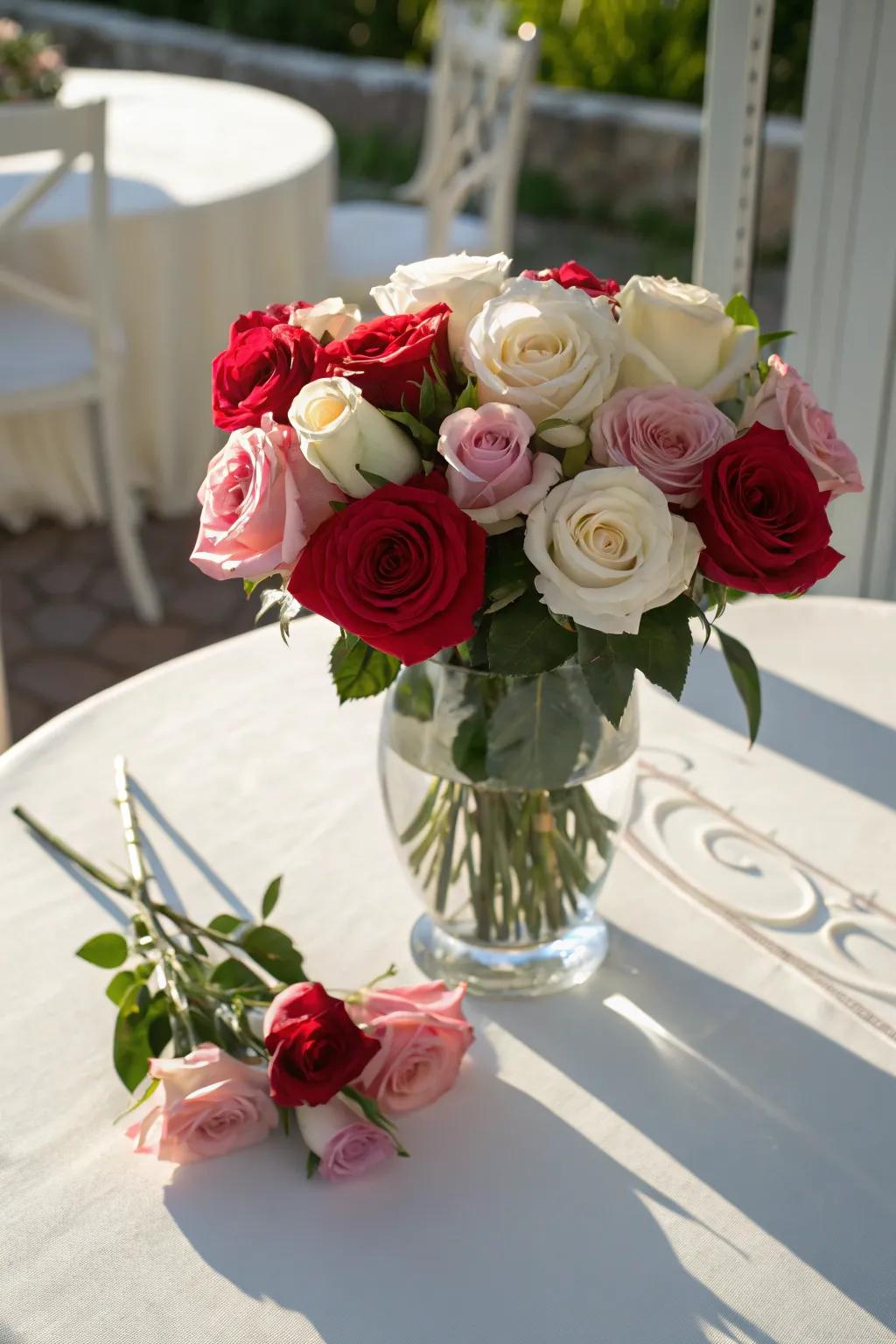 A timeless rose arrangement perfect as a Mother's Day gift.