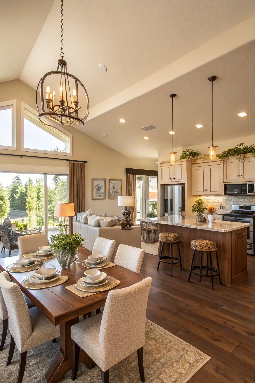 An open layout, elegantly merging diverse living zones.
