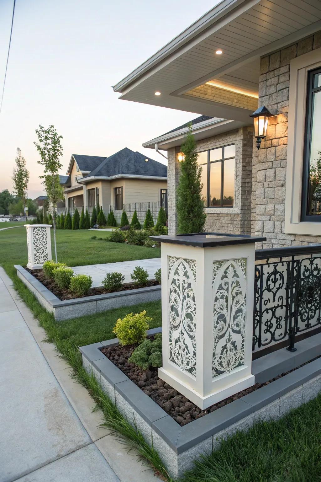Modern panels provide a touch of class to this home.