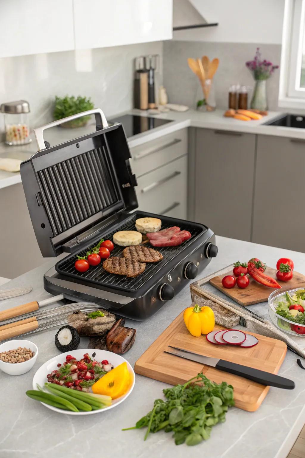 Electric sizzlers make indoor BBQs a snap.