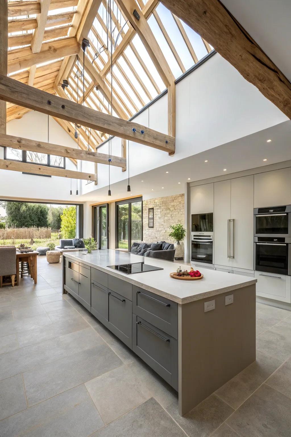 You can open up your kitchen by taking down walls, which will make it feel more expansive and welcoming.