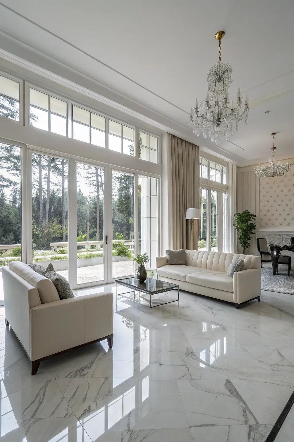 Traditional white marble offers ageless sophistication to any setting.