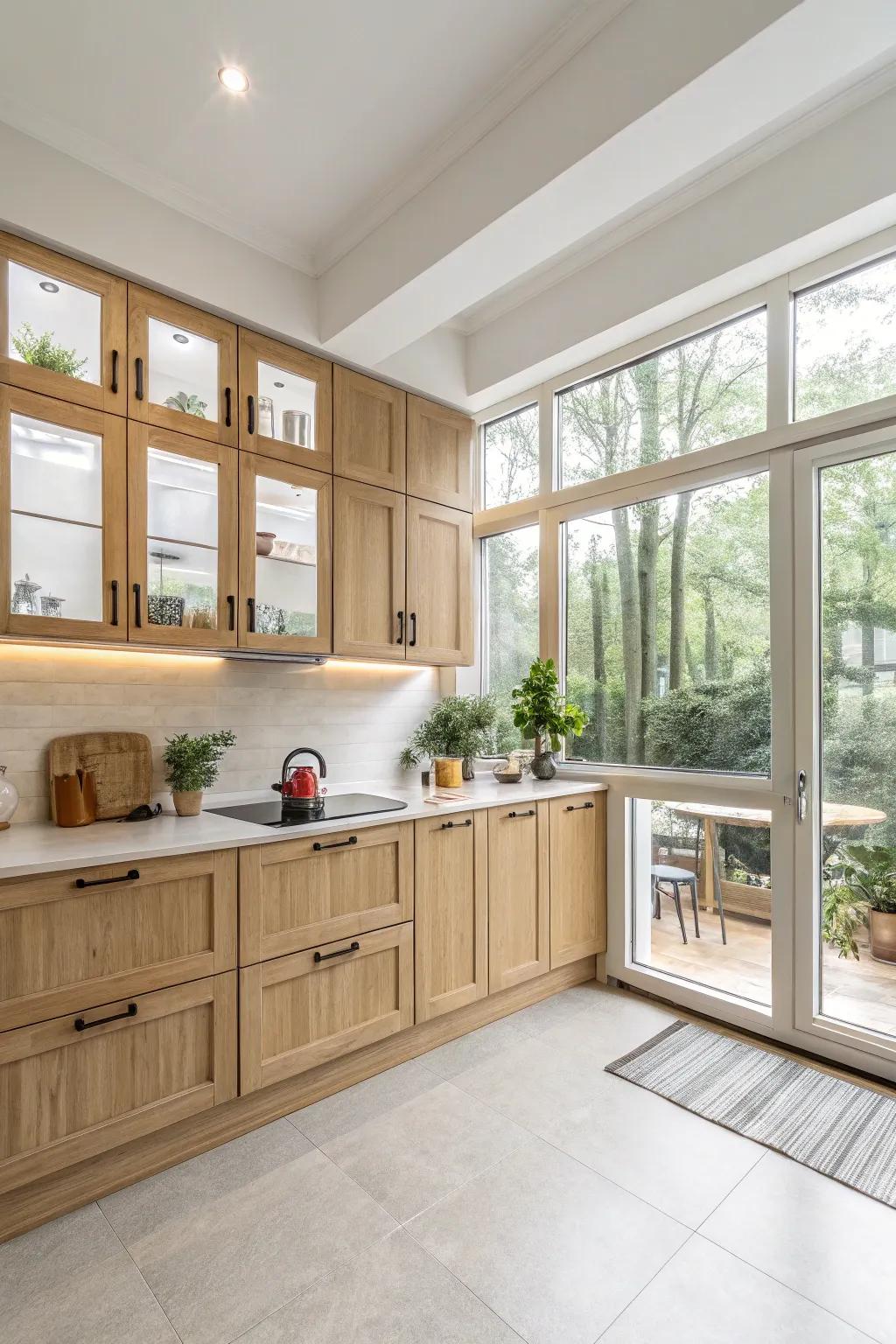 Harness corner spaces using a functional L-shaped kitchen arrangement.