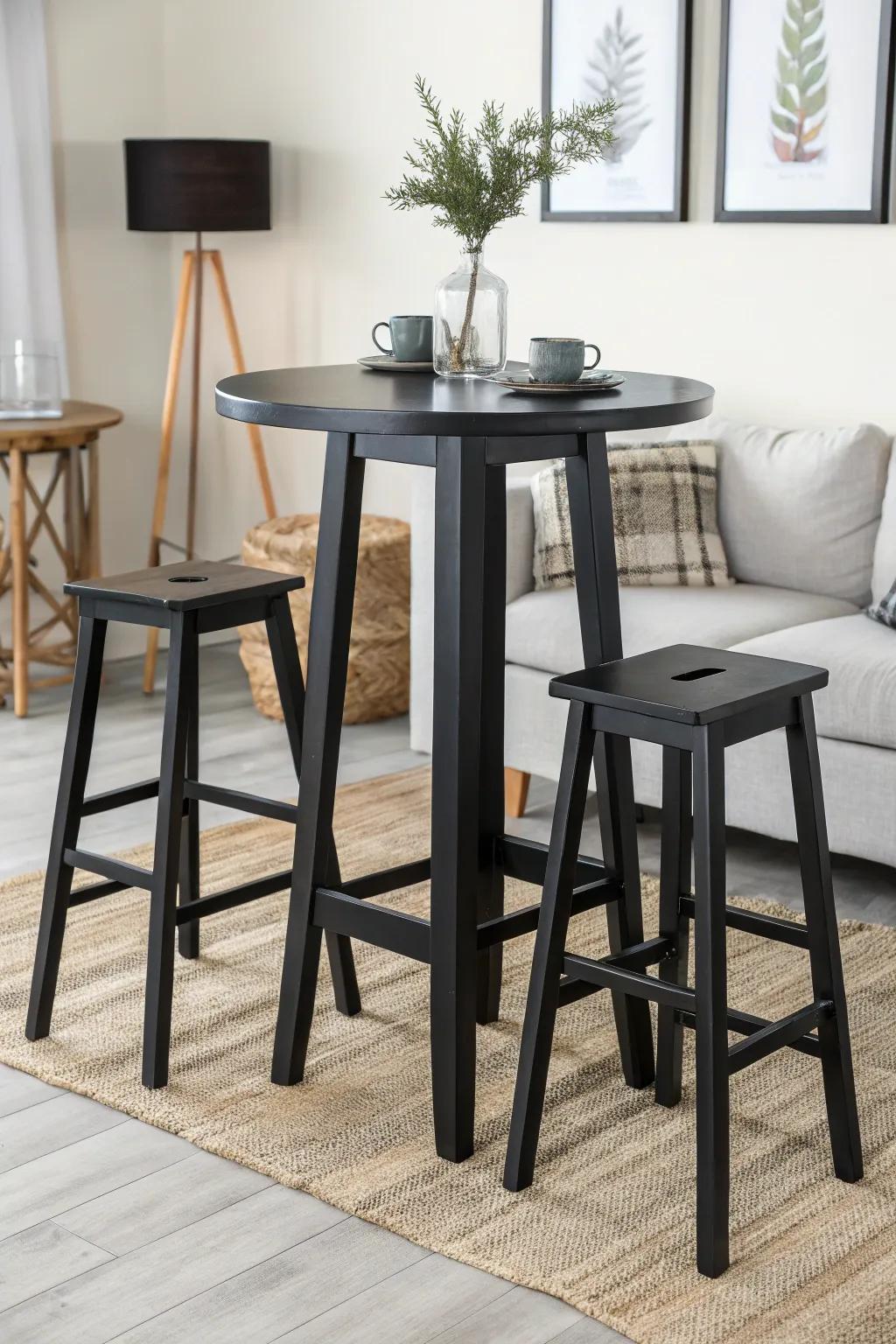 Modern minimalistic pub tables embody elegance through simplicity.