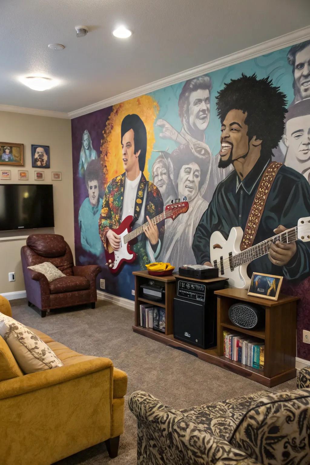 A mural resurrecting the golden days of music