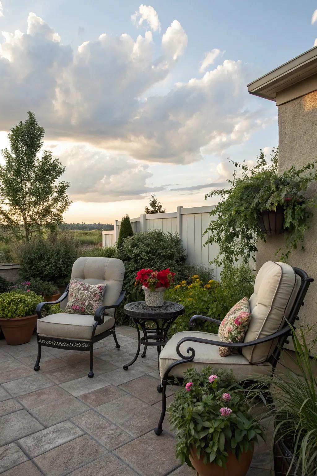 A comfortable spot that's just right for coffee and relaxation.