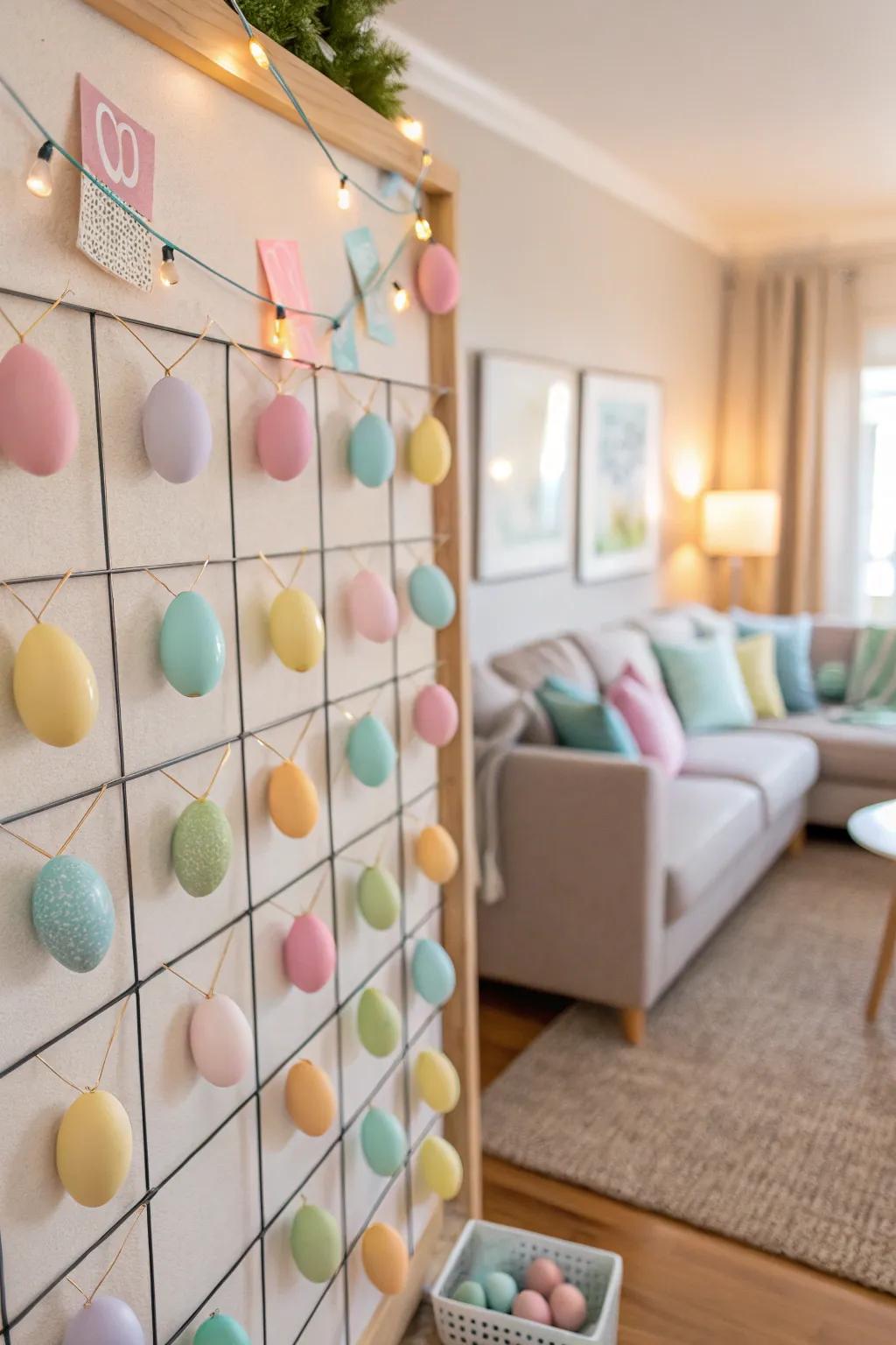 Pastel Easter eggs bring a soft touch to your spring decor.