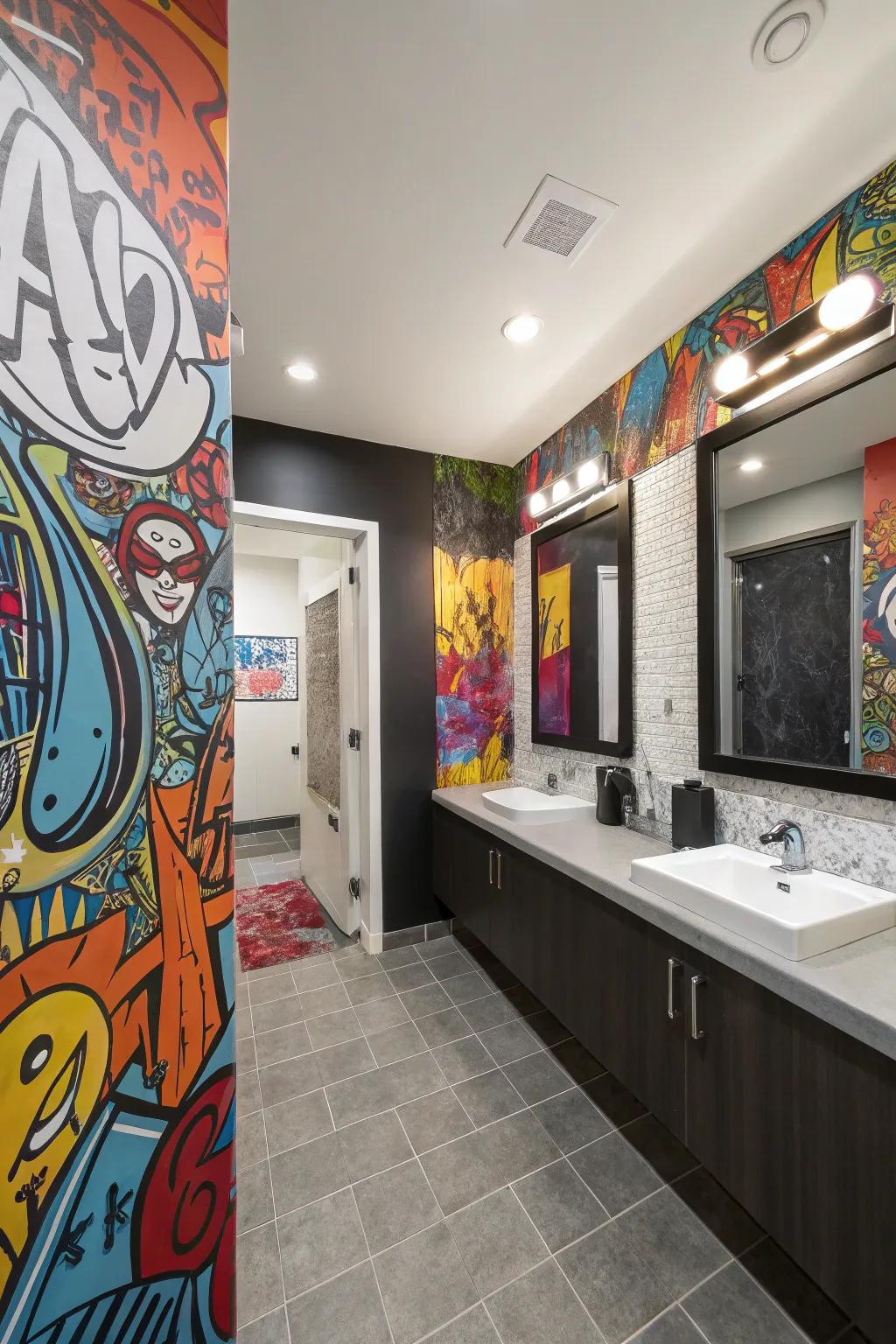 Bold colors and patterns can transform a bathroom into an energetic space.