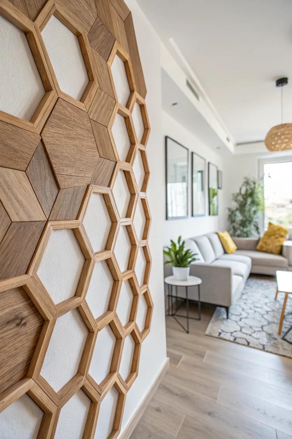 Modern geometric wood designs.