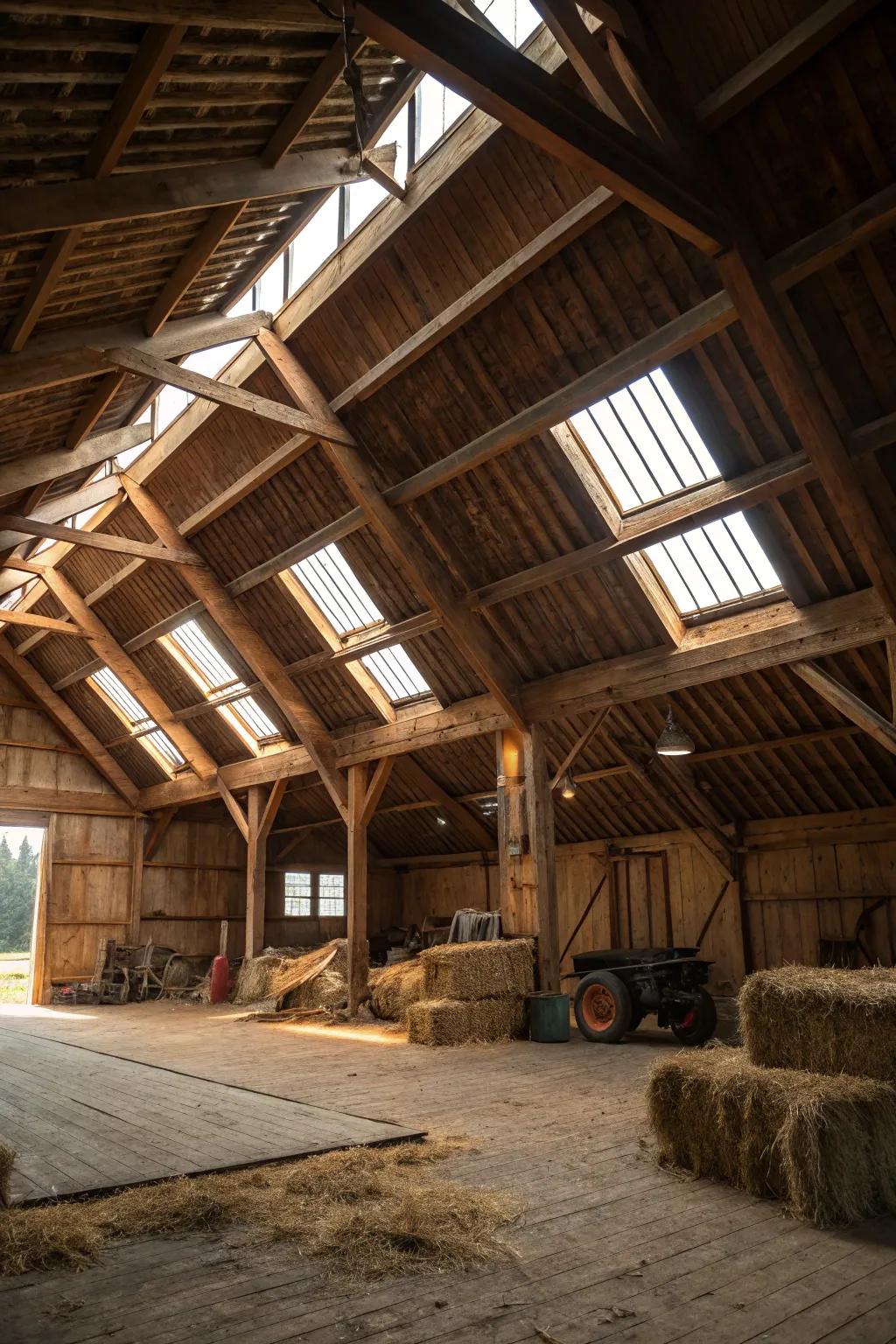 Sky windows bring natural light to previously dark areas.