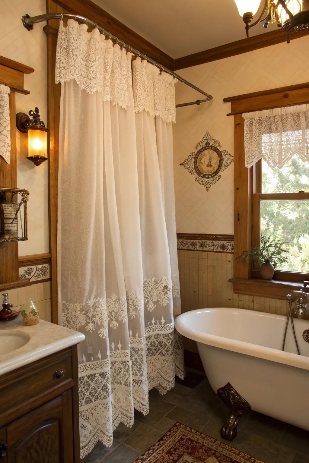 Vintage appeal: Bistro curtains deliver style with privacy.