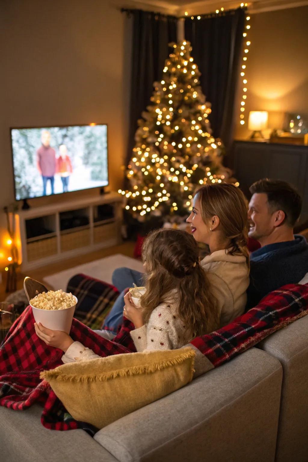 Commemorate family cinematic evening in your holiday photos.
