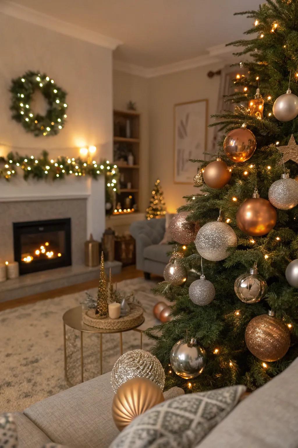 Magical metallics with shimmering holiday decor.