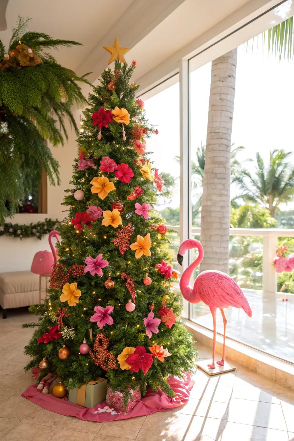 Transport a tropical escape to your holiday décor with vibrant and cheerful accents.
