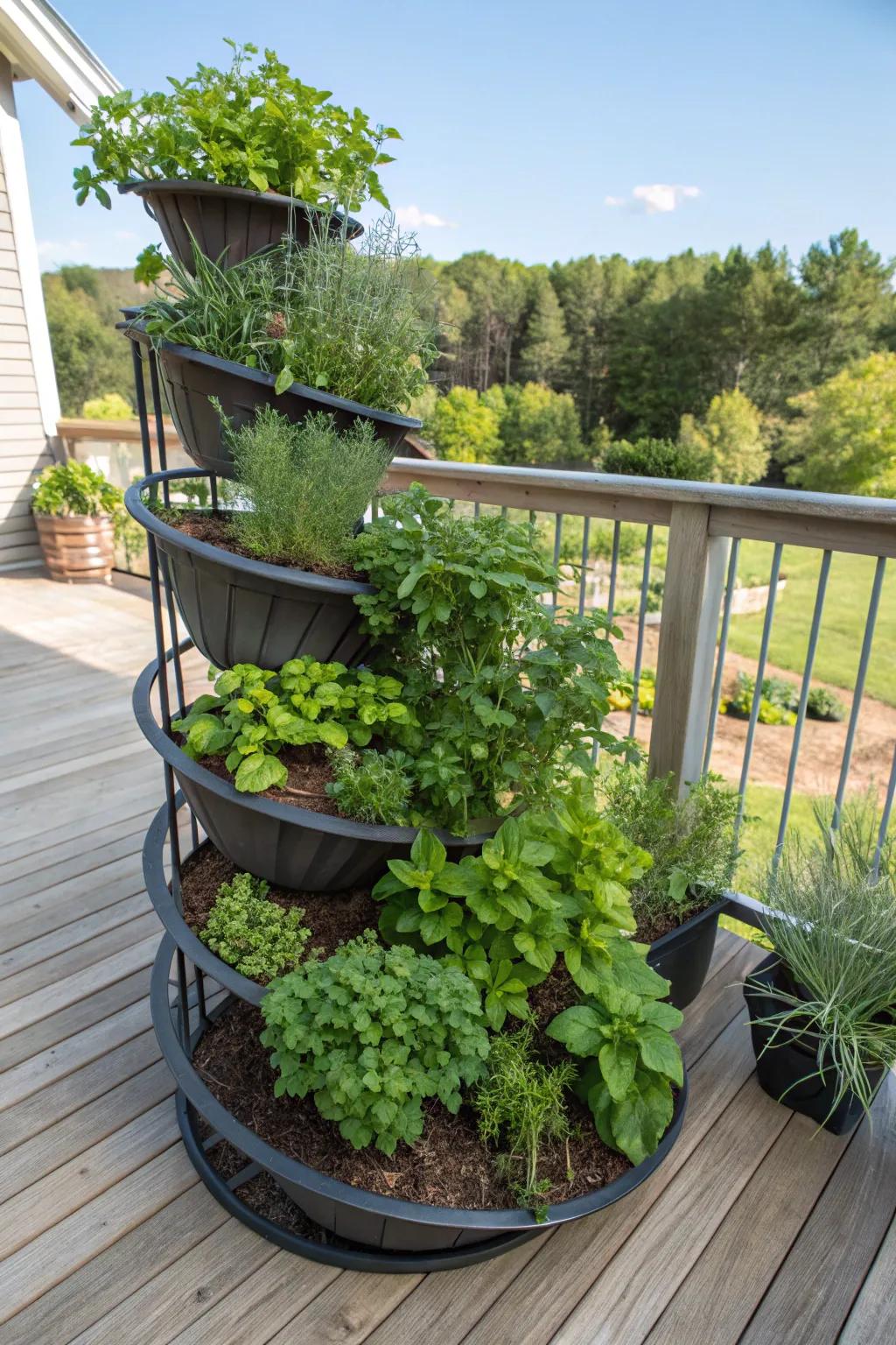 Add flair with a creative herb spiral.