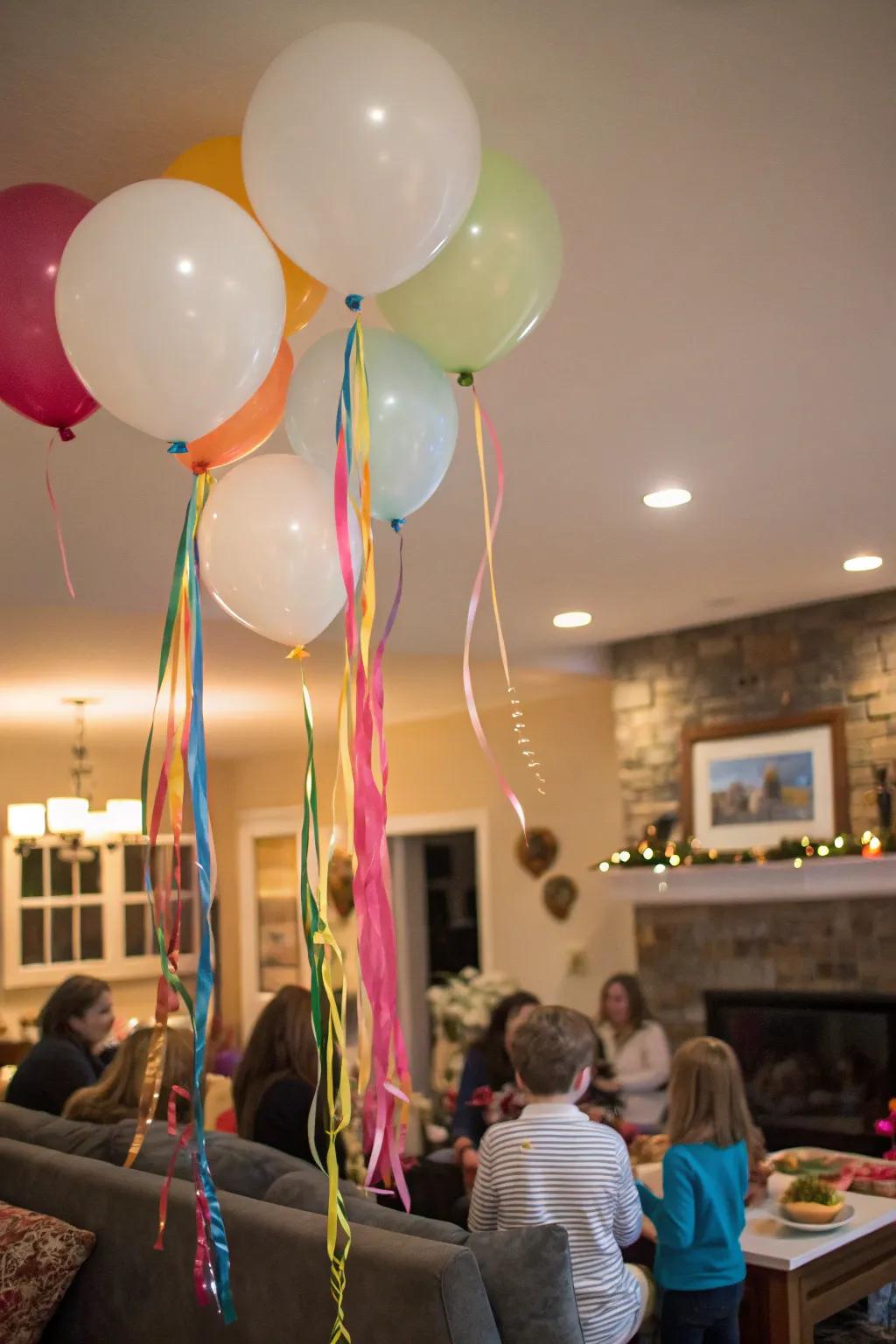Whimsy up your floating spheres with paper tails.