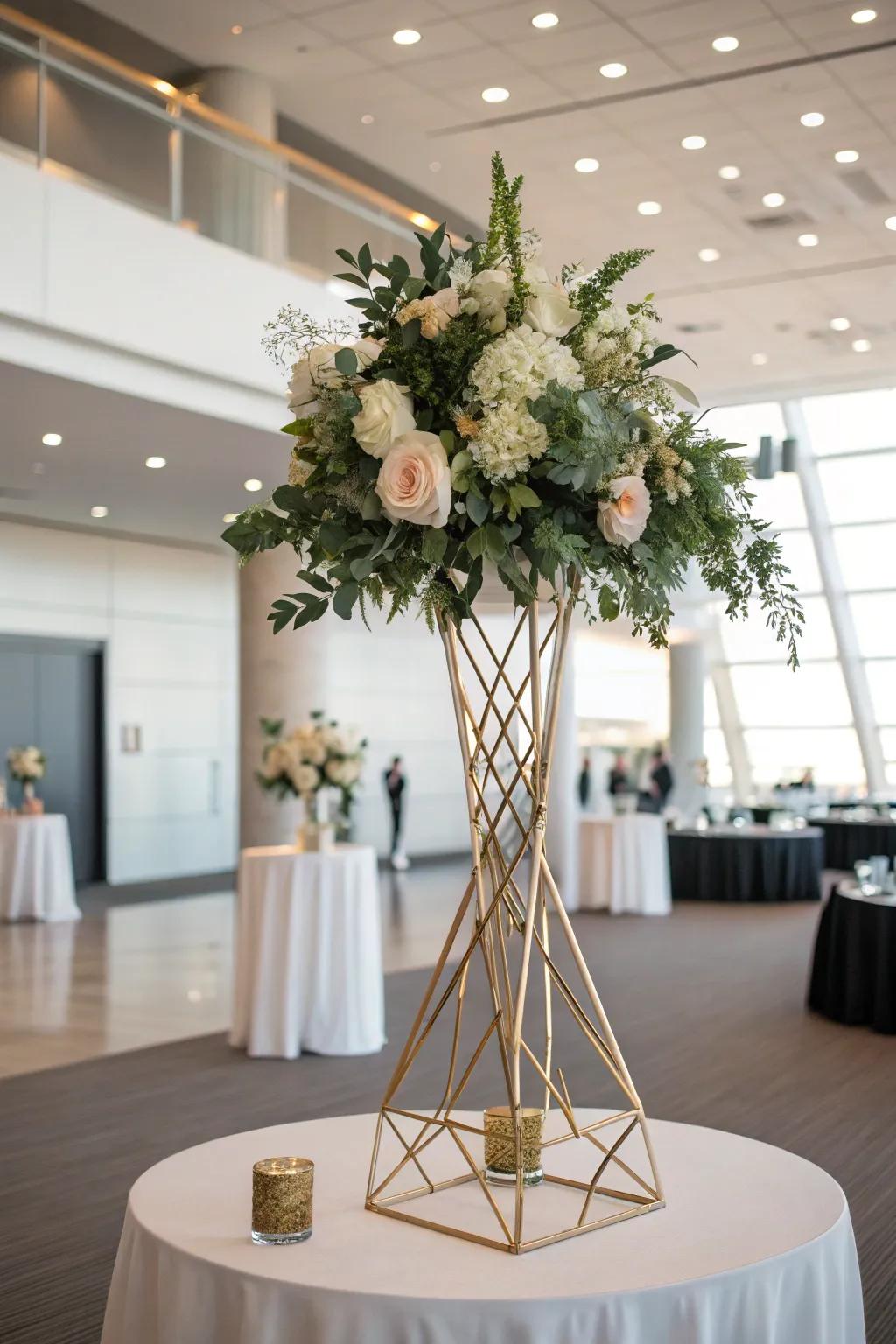 Geometric supports bring modern artistry to the table