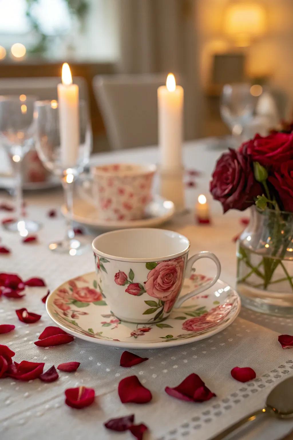 Elegant rose patterns that add a romantic accent.