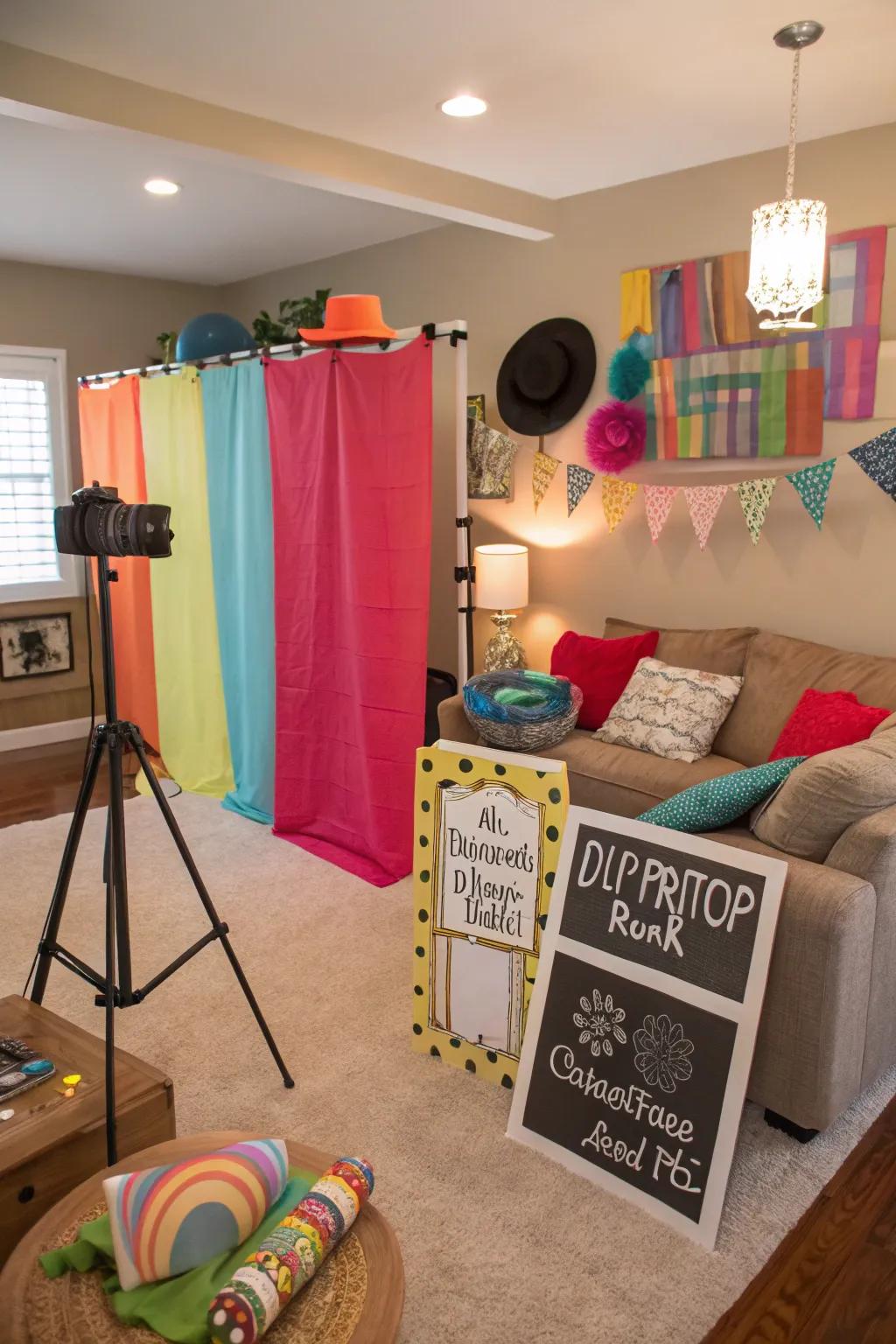 A playful custom picture area for capturing fun Galentine's Day memories.