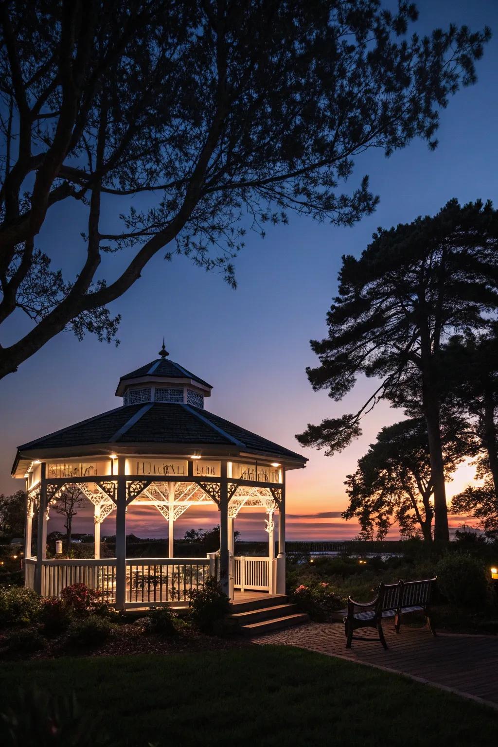 Solar-powered lights providing a sustainable glow.