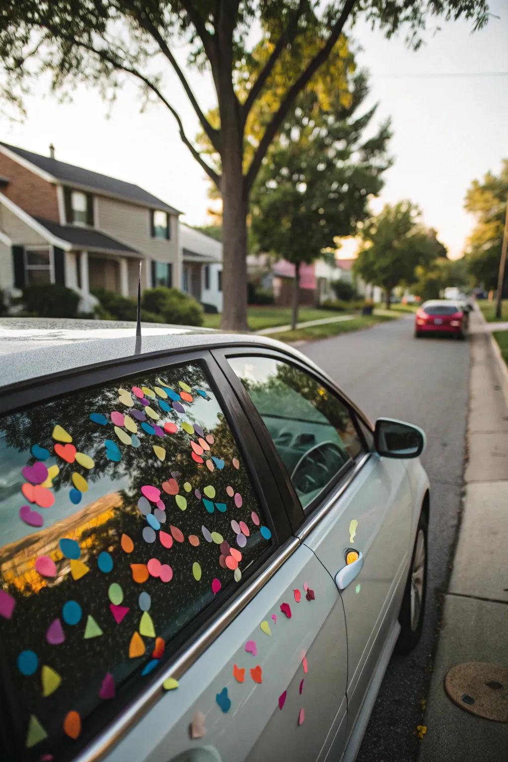 Confetti schemes convey a joyous and celebratory atmosphere.
