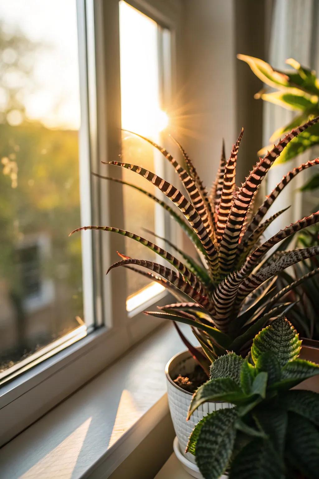 Incorporate distinctive texture via striking striped plants.