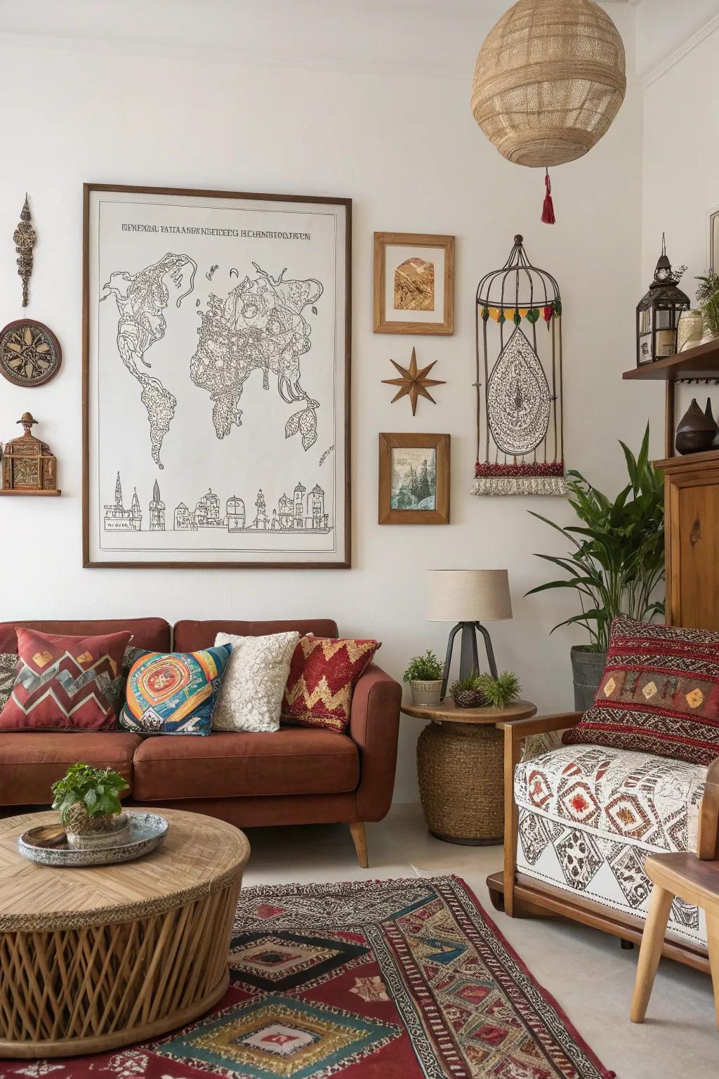 Infuse your abode with cultural richness through linear artwork.