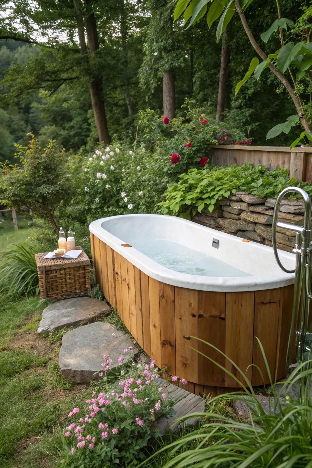 Immerse yourself in cedar comfort with a natural timber setup.