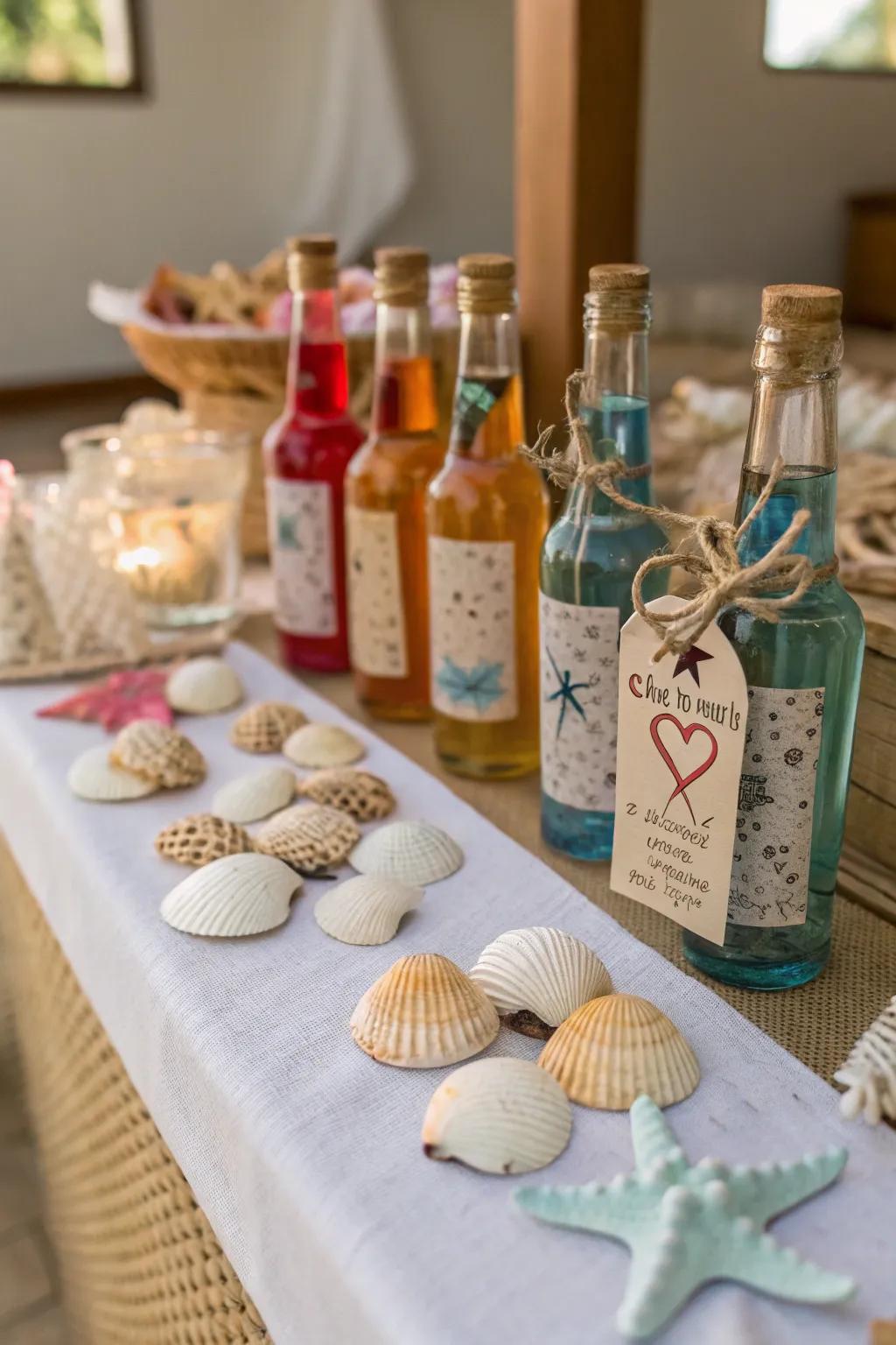 Message in a bottle favors are a memorable takeaway.