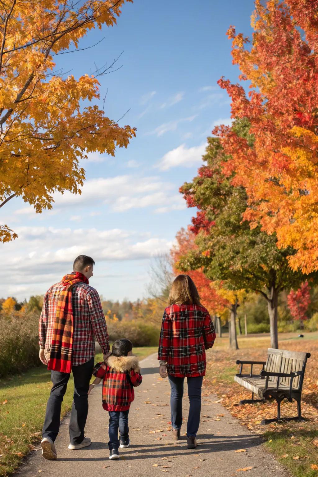 Plaid adds a classic and cozy feel to fall family photos.