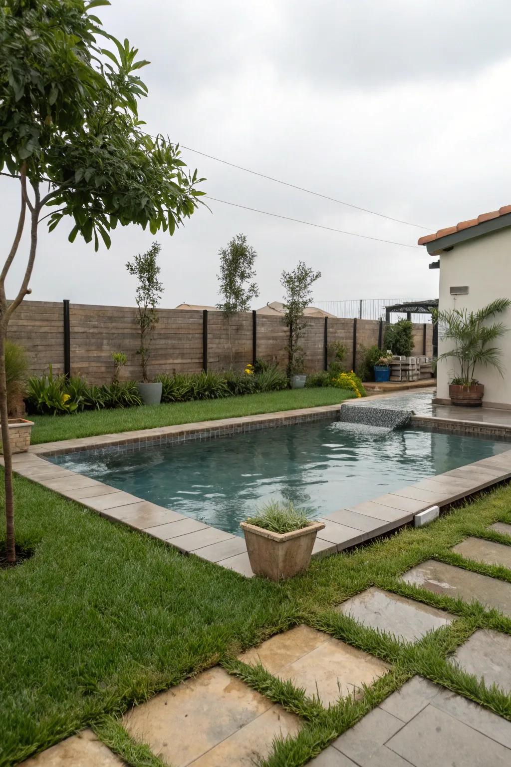 Pet-friendly pool features make it enjoyable for the whole family, including pets.