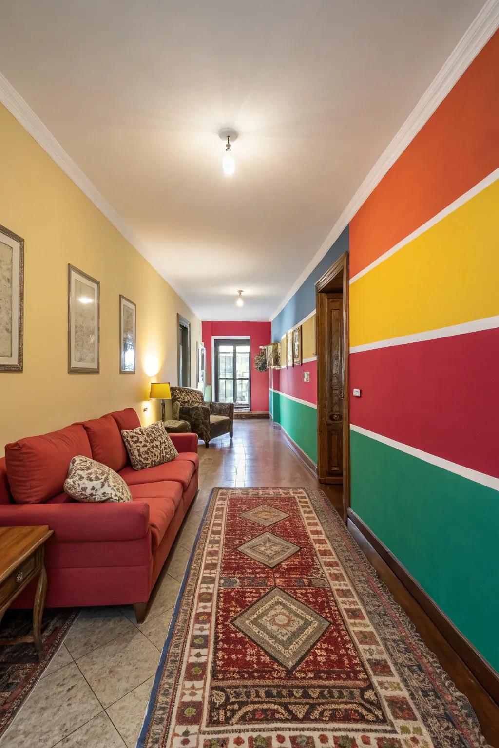 Hue partitioning incorporates character and characterizes zones within a confined area.