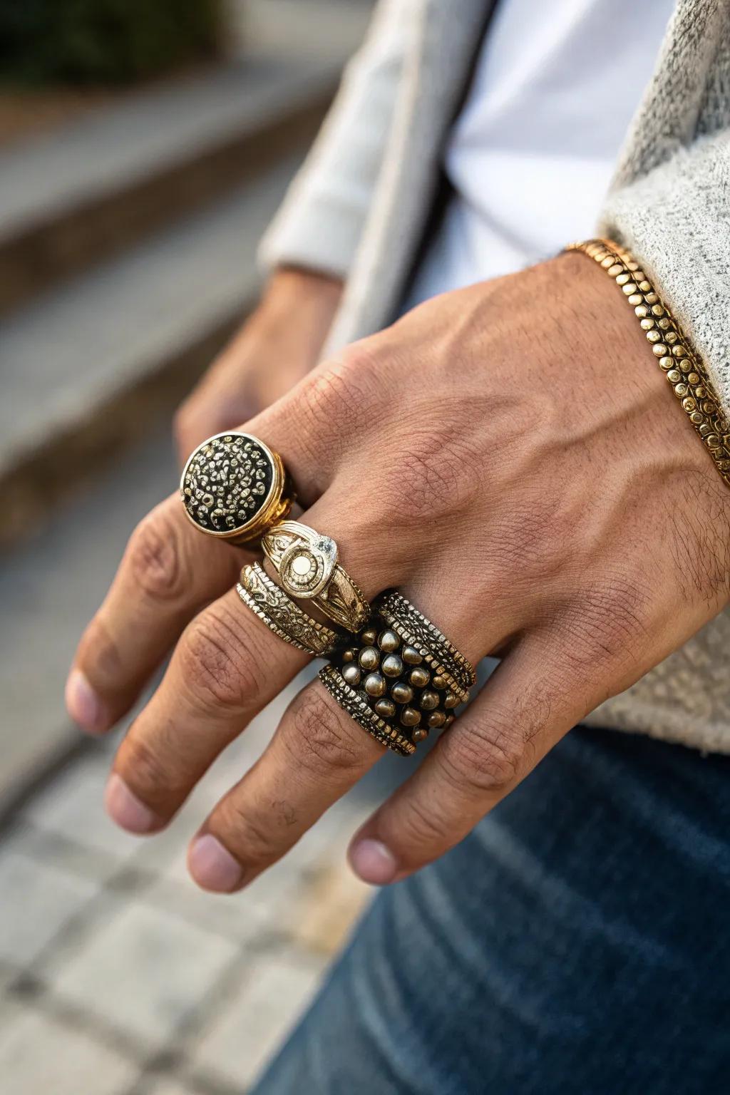 Textural Contrast in Ring Styles