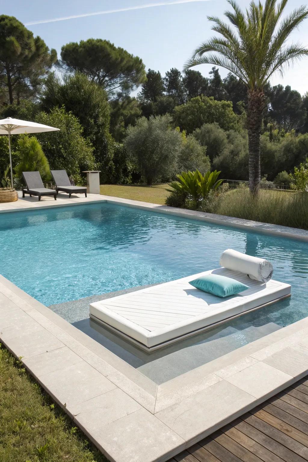 A drifting deck supplies a distinct and contemporary relaxing space.