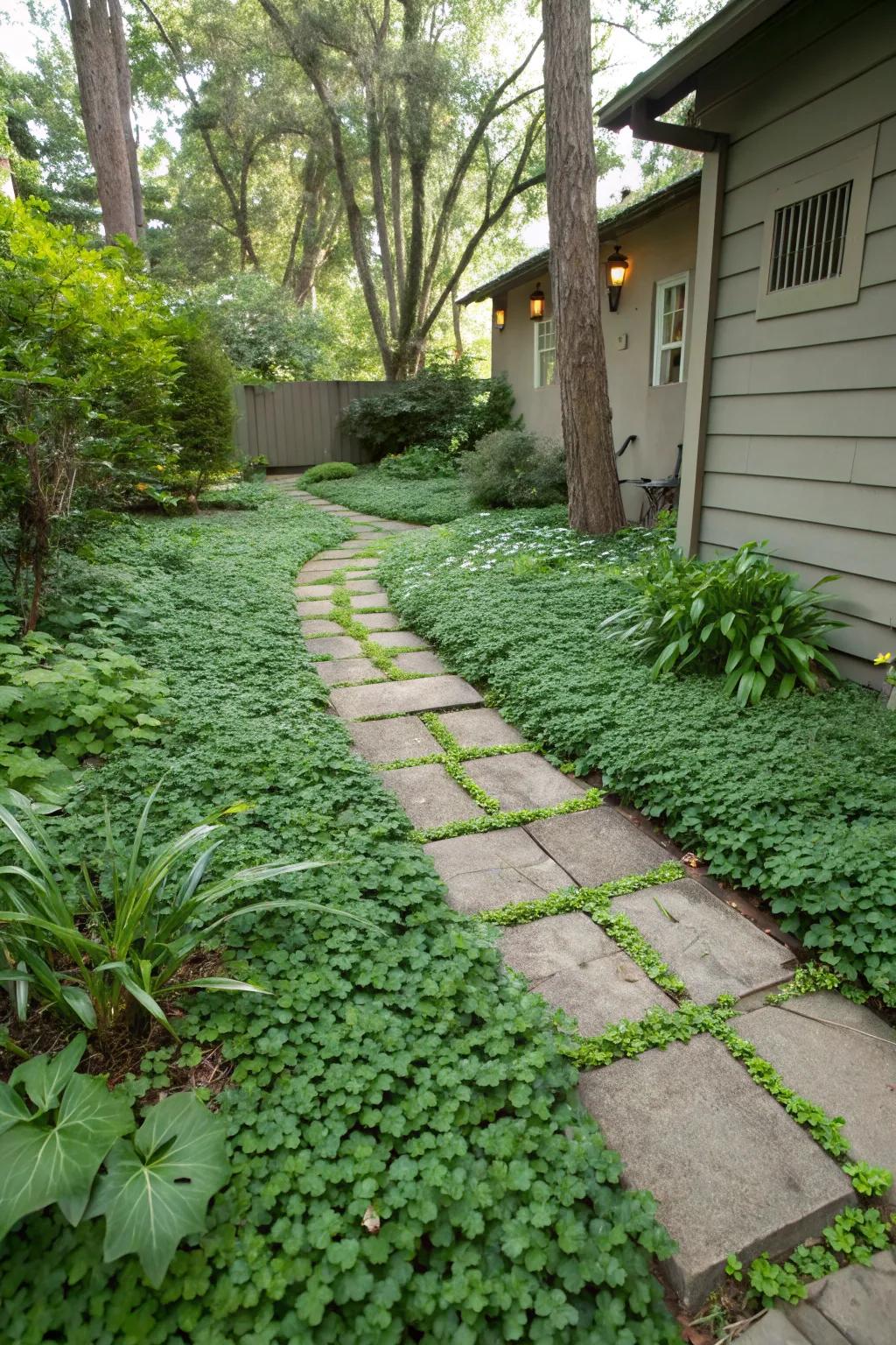 Ground cover plants provide a lush, low-maintenance alternative to grass.