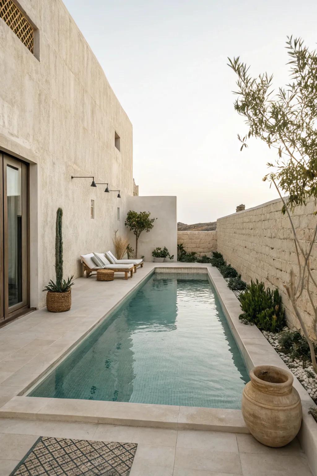 Minimalist pool design for a serene backyard.