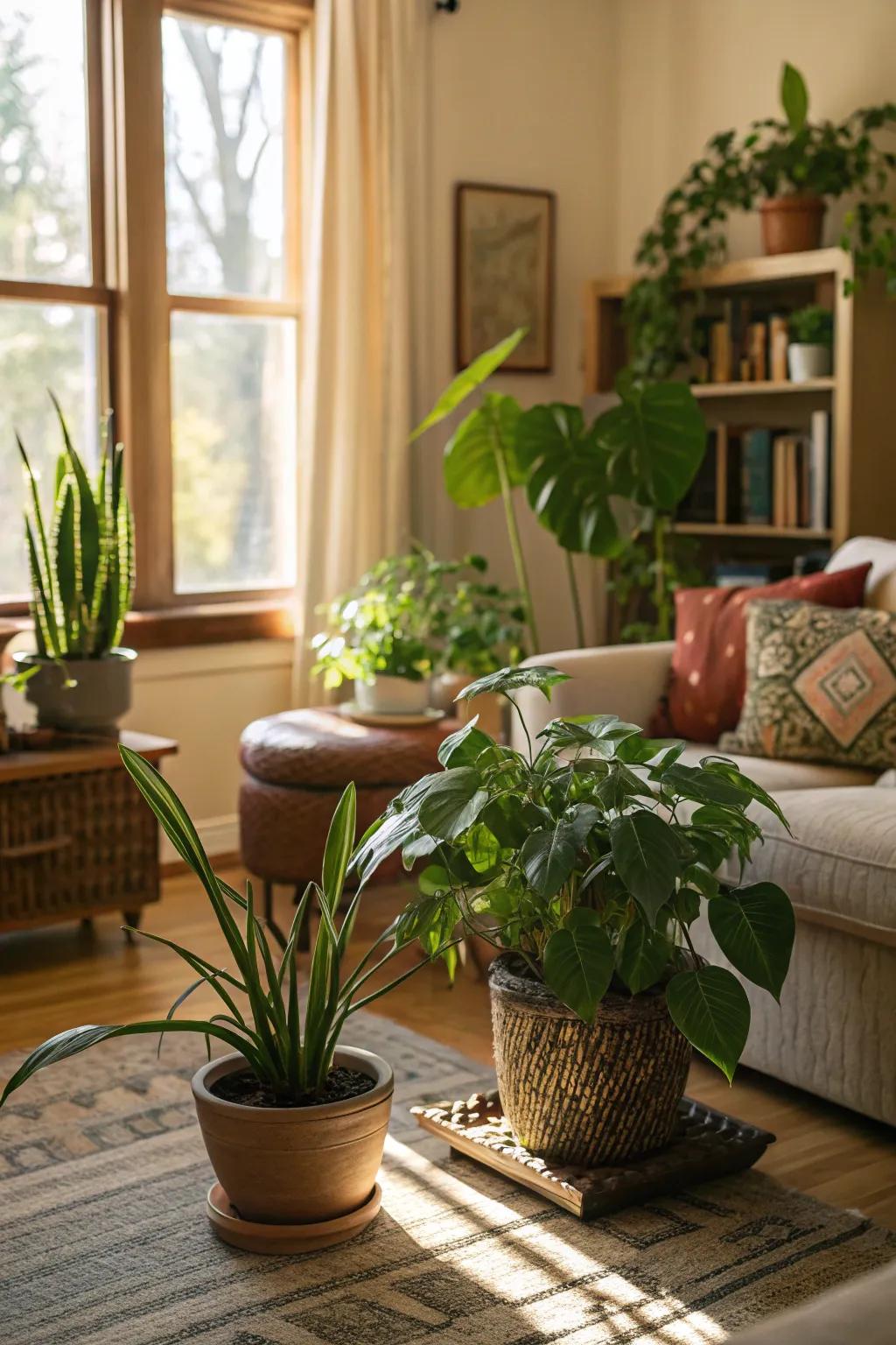 Adding plants gives a home an air of freshness and a hint of nature.