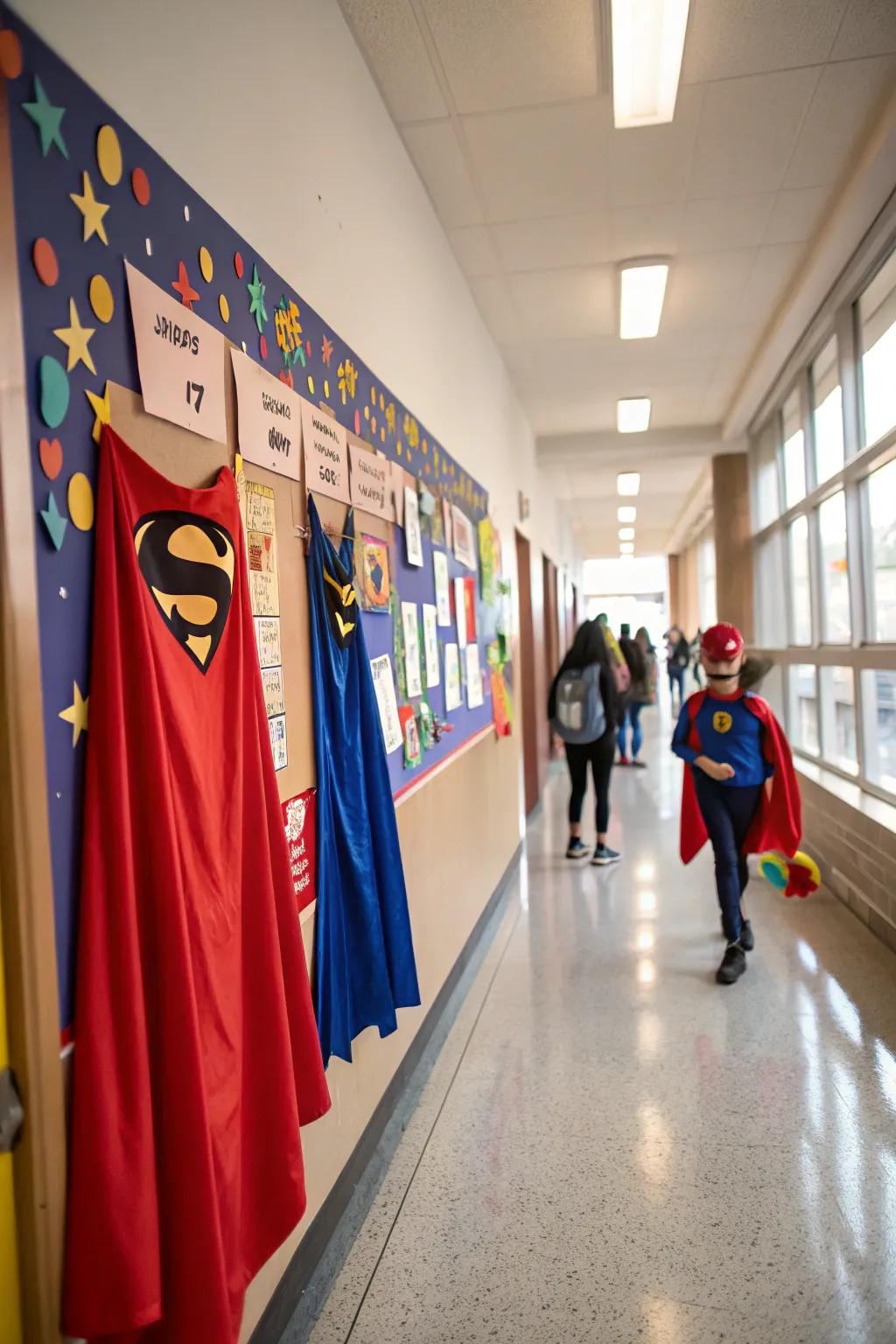 A superhero-inspired board saluting educators’ heroic attributes.