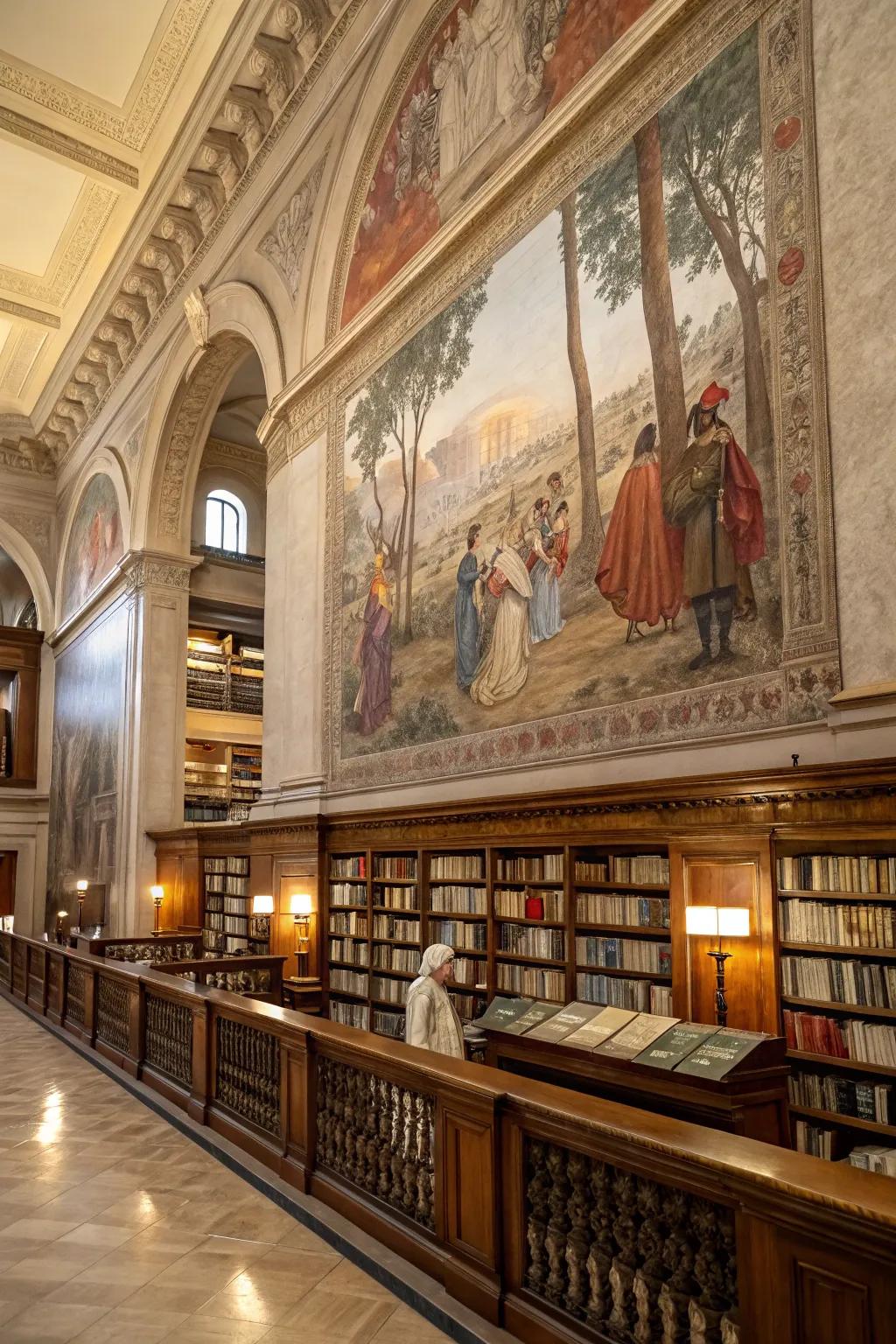 Step back in time with a historical mural in your library.