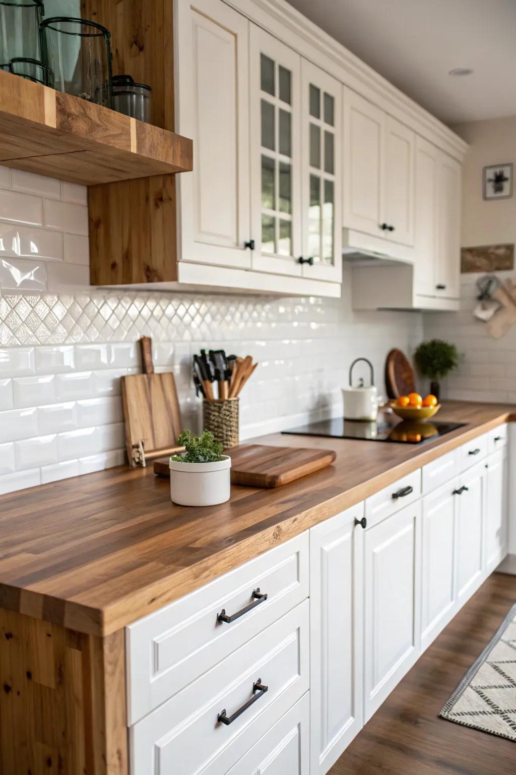 A design featuring varying wood shades for enhanced depth.
