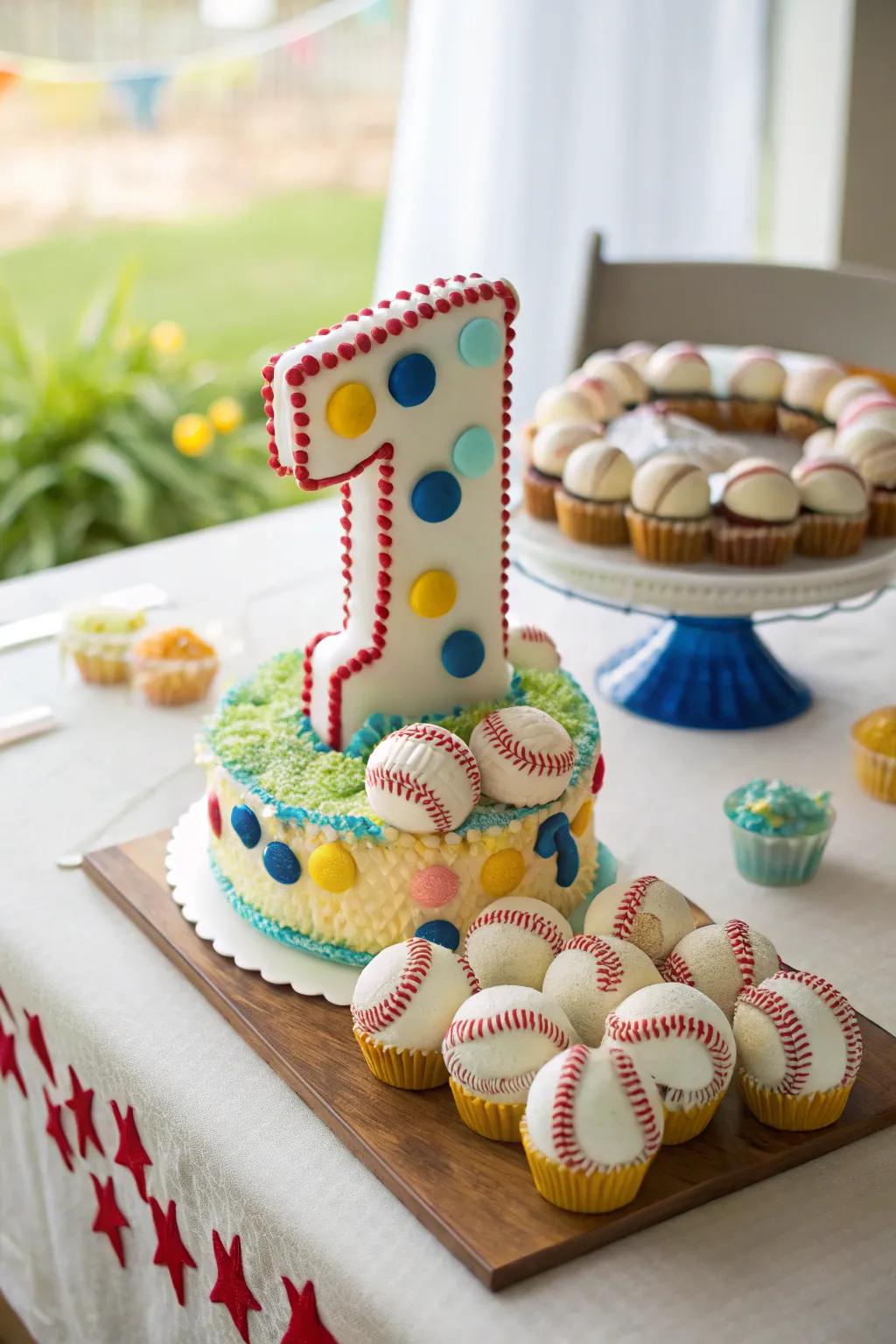 A number cake that’s perfect for a baseball-themed birthday.